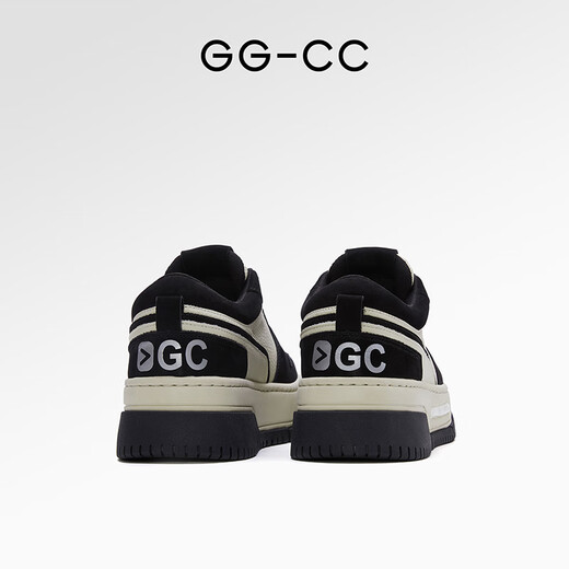 GG-CC【纯白恋歌】真皮厚底小白鞋女新款松糕休闲板鞋面包鞋G23u9732 黑色 36