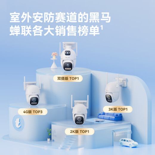 华为智选小豚当家室外摄像头3K升级版家用500万监控器室内户外360度无死角带夜视全景户外防水高清火焰检测