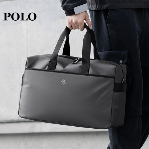 POLO travel bag men's travel bag luggage bag handbag large capacity commuter storage bag sports fitness bag business trip bag coconut gray
