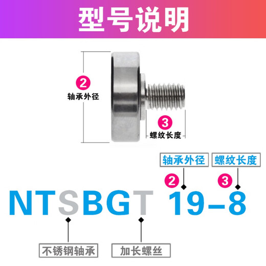NTBG external thread bearing NTBGT M10 M8 M6 M5 M4 screw screw bearing pulley NTSBG guide wheel NTBG 37-12