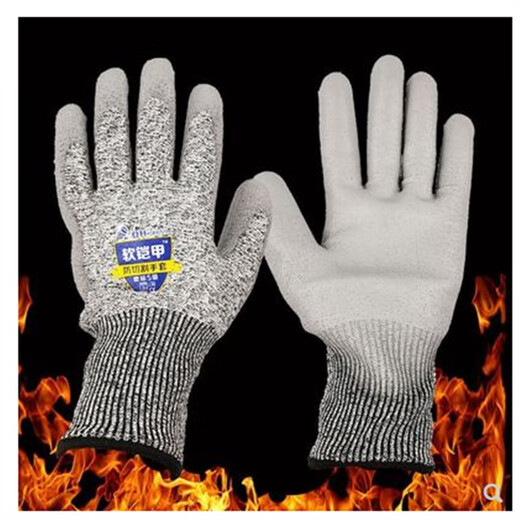 Protection du travail Gants Gants de coupe Anti-coupe Anti-puncture Fil en acier à 5 niveaux Armure molle 659 Verre à usure de cuisine Fish de verre 689 Gris 65912 Paire Prix de taille égale