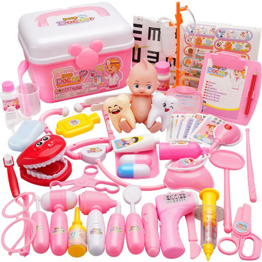 Qiaoqiaotu Children's Doctor Toy Set 3-6 Years Old Girls Play House Injection Toy Role Play Nurse Simulation Stethoscope Medicine Box