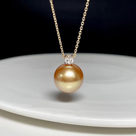 Fat Donglai's same style as Princess Diana's pearl pendant 925 silver South Sea thick gold Queen Princess classic Princess Diana gold beads French style Classic Princess 14mm South Sea thick gold