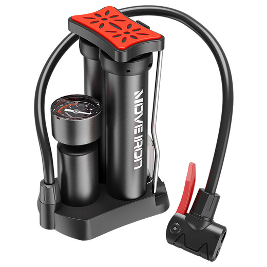 Move Iron Bicycle Pump Foot High Pressure Single and Double Pump Mountain Road Bike Portable Air Pump Accurate Air Pressure Gauge