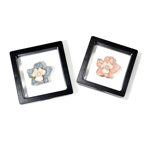 Kuban pig high-end small fragrance camellia brooch temperament enamel painted flower brooch jacket suit accessories corsage haze blue camellia back brooch