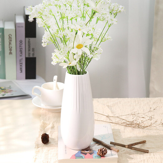 Shengshi Taibao Nordic ceramic vase ornaments simulation flower gypsophila vase vase decorative ornaments vertical edge 20cm