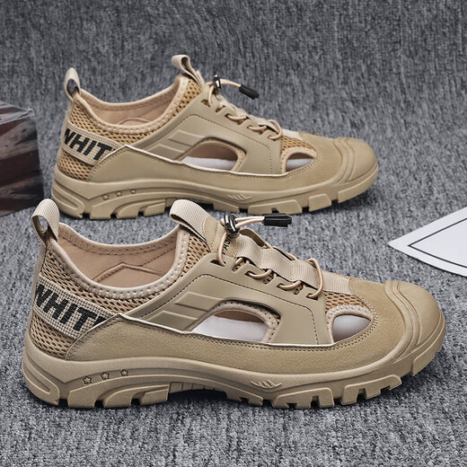 Changxiang Huili Sandals men's summer breathable head-toe men's shoes sports non-slip hole shoes outside wearing driving dual-purpose beach sandals sandals 12202 black 44