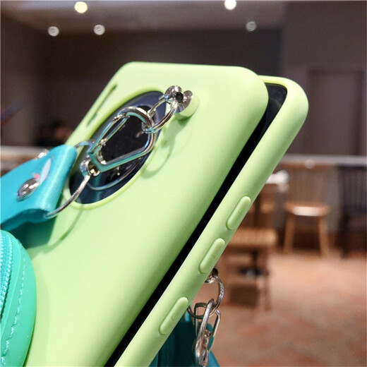 Shield shell (duncoo) cartoon coin wallet Huawei mobile phone case Minnie crossbody strap Internet celebrity women's card bag soft shell anti-fall full package Three-dimensional doll wallet - green dinosaur + crossbody lanyard Honor 50/Huawei nova9 exclusive