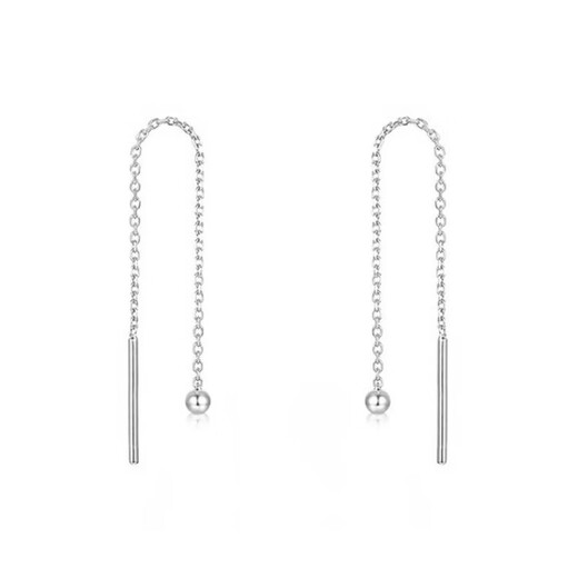 Nilan Platinum Ear Wire PT950 Tassel Colorful Fashionable Texture Platinum Women Gift for Girlfriend Program Round Beads + Certificate