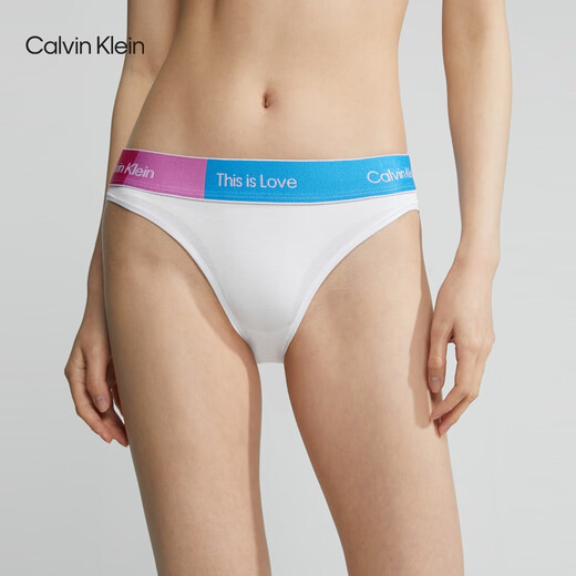 Calvin Klein Sous-vêtements [Rainbow Modern Gravity Belt] Women's CK Colorful Bikini Paleties Femmes Qf7256Ad 100-MOONlight White XS
