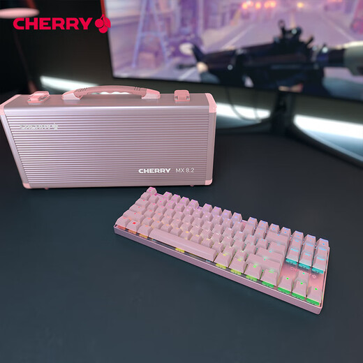 Cherry Cherry MX8.2TKL Clavier mécanique Bluetooth Bluetooth à trois modes de jeu E-Sports Couleur Lumière Backlight 87-Key Laptop Envoie ARMS BOX AXIS ROSE ROSE ROSE TROIS