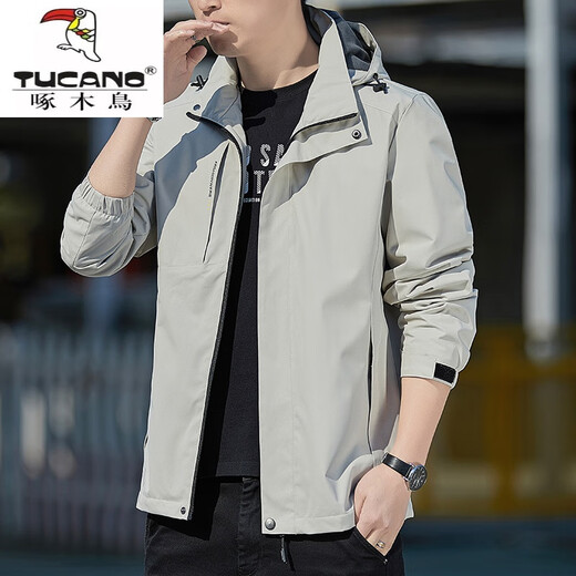 Woodpecker Outdoor Jacket Men's Spring and Autumn 2025 New Jacket Versatile Windproof Breathable Casual Large Size Jacket Men's Jacket Black Spring and Autumn Style 2358 L