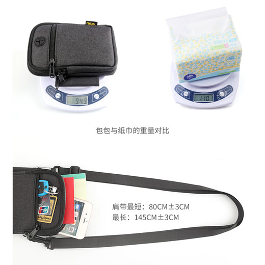 Lucifer multifonctionnel mini sac de passeport à col licou mini sac à bandoulière hommes et femmes sac de documents décontracté sac de téléphone portable porte-monnaie L661 bleu