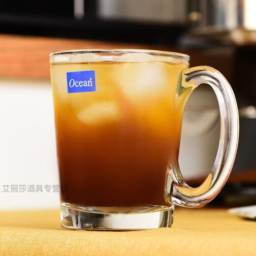 Ouxin Ouxin imported coffee cup transparent glass water cup lead-free tea cup milk tea cup creative European Internet celebrity style cup fashion 315ML two