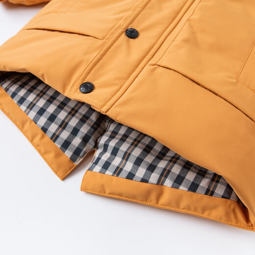David Bella (Dave/Bella) warme Kapuze 90-up-Jungen Down Jacket Kinder Winter Baby Down Jacke Winterausflug Kleidung Little Boy Top Aprikosen Sie gelber DB15565-nn 110 cm (Empfohlene Höhe 100-110 cm)