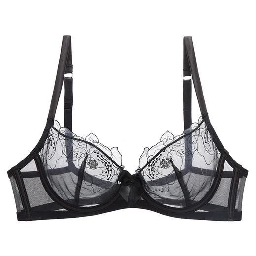 Xuan Sifu Victoria Brand Underwear Feminine Lace Bra Set Red Zodiac Year Dragon Year Transparent Big Breast Makes Smaller Red Line Skin Base Set 80B/36B