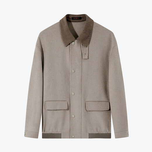 Veste à revers masculin à sept marques hiver laine décontractée laine à double face veste épaisse [en velours côtelé] 125JD70140 kaki 4xl (200)