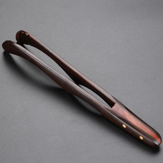 Xiangye large tea clip household bamboo single kung fu tea set accessories non-slip tea cup tea leaf clip tea tweezers tea ceremony tool bamboo nail-ebony tea clip H style