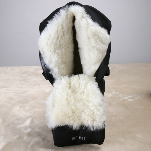 Songjing Winter Imitation Schaffell Fell integrierte kalte Stiefel Herrenschnee Stiefel Nordost-Baumwollschuhe wasserdichte Nicht-Rutschwärme verdickte High-Top-Stiefel 9196 Schwarze Sportschuhe Größe 36