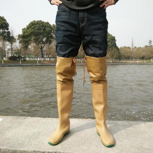 米杰佩(MIJIEPEI)雨鞋男女赶海水鞋超高筒下水雨靴耐磨水靴水田鞋防滑插秧靴钓鱼鞋 005绿色 40