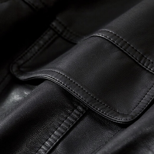 Shandubila is a smart and handsome classic versatile lapel pocket design motorcycle jacket women's leather jacket black L