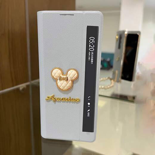 Lion Kaidun Huawei Matex2 Téléphone mobile Version Collector Full-Pack Flip Magnetic Imitation Leather X2 Mobile Phone Case Ultra-Thin Personalité mignon Ladies Mate x2 Nouveau étui [couverture en cuir Sky Blue-Flip] Ballet Girl + Minnie + Rose Pearl Bracelet Huawei Mate X2 Collector's version