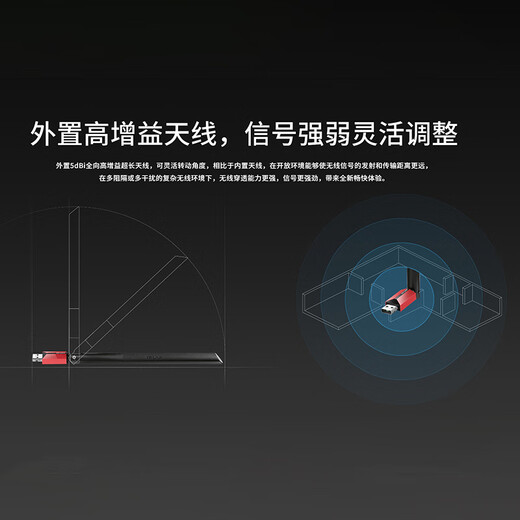 普联（TP-LINK） USB无线网卡免驱动 笔记本台式机电脑无线接收器随身wifi发射器 外置天线 TL-XDN6000H免驱版