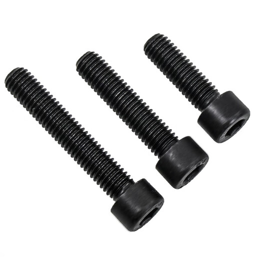 Hesdig JG-67 Grade 8.8 Black Cylindrical Head Screw GB70 Full Thread Cup Head Hexagon Screw Bolt M12*50 (20 pcs) Jingcang Flash Delivery