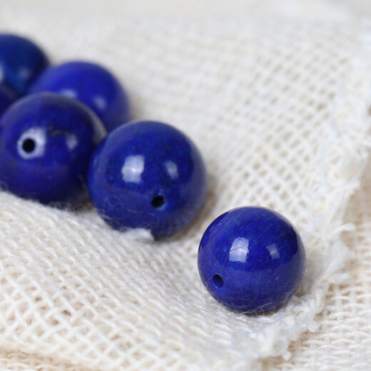 Natural emperor 6A grade lapis lazuli loose beads round beads handmade diy bracelet star and moon bodhi accessories multi-treasure 5A lapis lazuli white and gold 14MM/piece