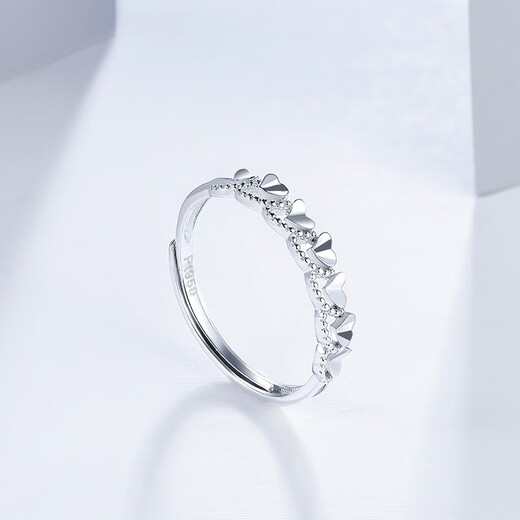 ZLF (ZLF) PT950 platinum ring for women, heart-to-heart ring for girlfriend, size 12 - 2.29g