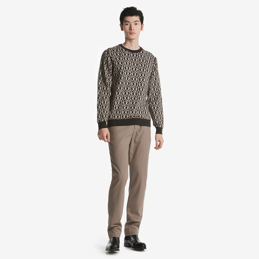 Jinba Herren -Kleidung [neues Gegenprodukt] 2025 Herbst- und Winterrunde Hals Cardigan Cardigan Byyt3937 Deep Coffee XL (180)