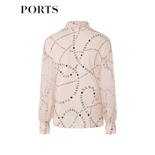 PORTS spring and summer new women's long-sleeved shirt SM8B025MPS075 pink print S (4)