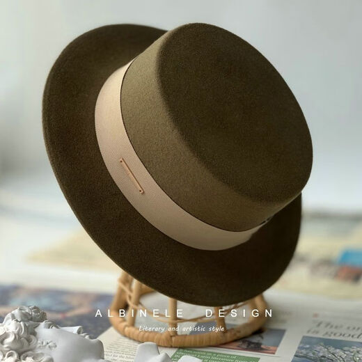 Albinele Blanco Francés Francés Autumno e Invierno Top de lana Top de lana para mujeres Flat Edge Smith British Big Cavo Circumferencia Men versátil Camel Negro 54-57 A ajustable M (adecuado para la mayoría de las personas) Blanco (características del modelo popular)