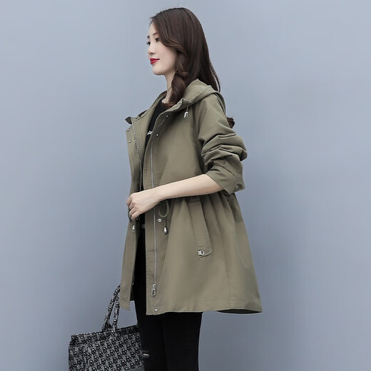 AEMAPE high-end brand windbreaker jacket for women in 2025 spring and autumn new style fashionable and fashionable age-reducing medium-length style Paige Junka L