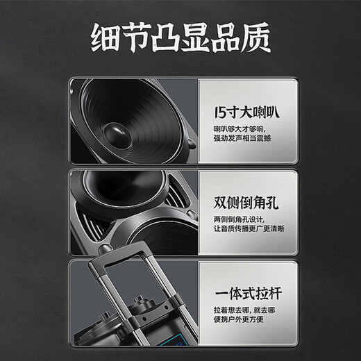 Xinke Z12 Square Dance Audio High Power Subwoofer Mobile Outdoor Karaoke Bluetooth Trolley Microphone Speaker Amplifier Wireless Microphone Stall Speaker 12-inch Dual Microphone