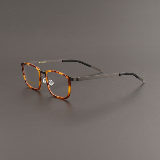 
Linde same 9711 pure titanium ultralight glasses for men's business fashion and casual can be equipped with anti-blue light and anti-fog myopia glasses, deep leopard print color, frame, 1.74 anti-blue light lens