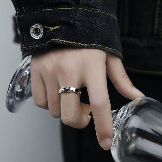 Mobius Retro Ring Men's Trendy Single Ring Niche Design Men's Opening Adjustable Ring Cold Wind Tail Ring Endless Ring [Opening Adjustable]