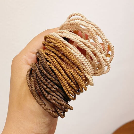 Xiang Wan hair rope 50 pieces of high-elastic hair rope rubber bands, simple hair-tying rubber bands, durable and not harmful to the hair rope birthday gift