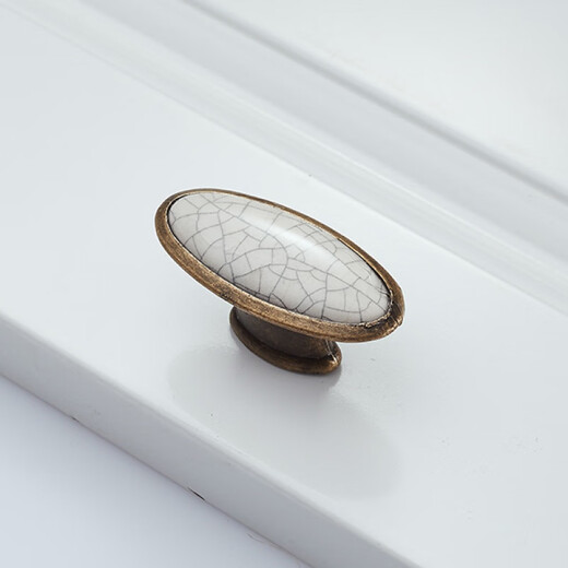 
XMSJ European ivory white wardrobe door round handle modern simple drawer single hole cabinet shoe cabinet handle small handle 9928F oval single hole
