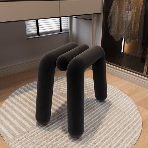 Seaworthy dressing stool bedroom dressing table stool modern simple light luxury Internet celebrity makeup chair manicure and shoe changing stool milk white 55cm