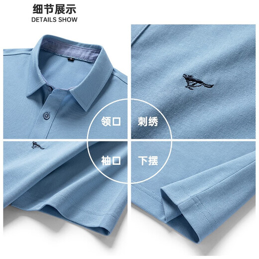 七匹狼短袖T恤男夏季商务保罗衫POLO冰爽抗菌翻领打底衫男装冰丝凉感 浅蓝色-5A抗菌冰爽透气 L (170)