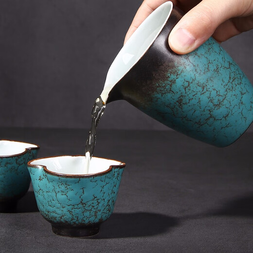 Tang Feng Ceramic Tea Strainer Household Retro Personalized Tea Strainer Kiln Transformed Tianmu Glaze Filter Tea Divider Kungfu Tea Strainer Dutch Tea Strainer (Green) + Luwu Justice Cup