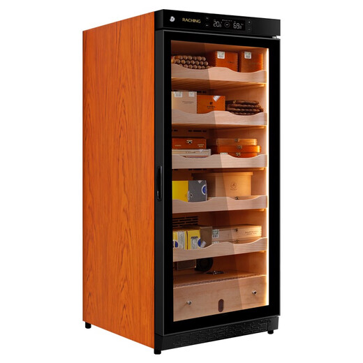 Meijing (raching) C230A solid wood constant temperature and humidity cigar cabinet humidifier compressor precise temperature control humidity cigar humidor humidor household rosewood brown (Canadian cedar wood shelf)