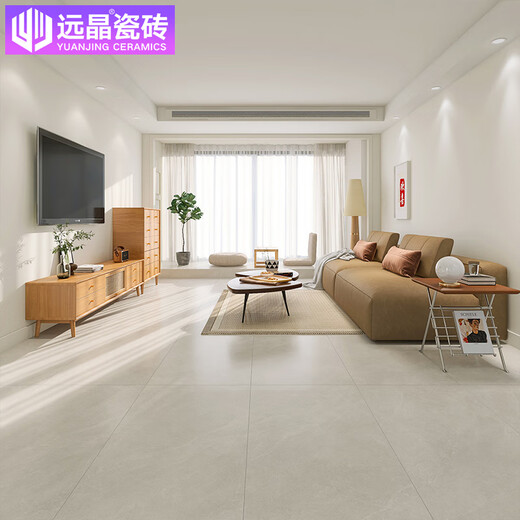 远晶600x1200瓷砖柔光天鹅绒奶油白微水泥客厅地砖墙砖通体广东地板砖 BM12859 600x1200mm