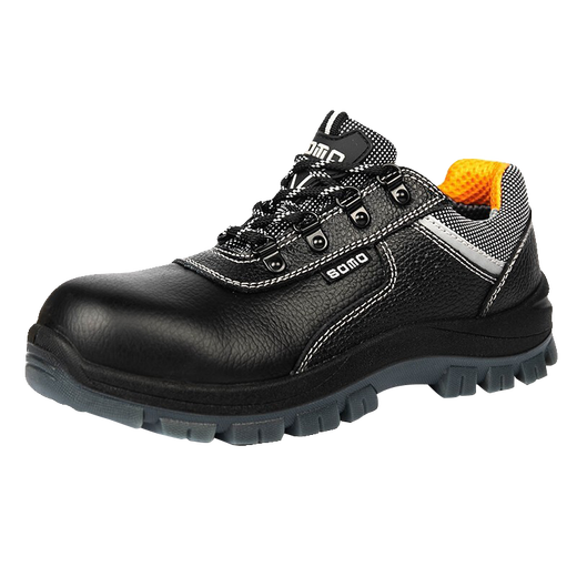 Zhongmai ZM698 safety shoes, steel toe anti-smash, head layer lychee embossed cowhide PU outsole wear-resistant and non-slip labor-safe shoes, size 36