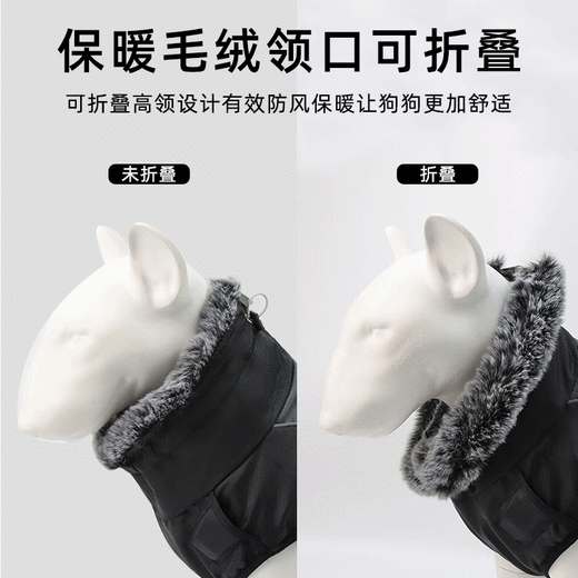 Super resistant dog clothes in winter large dog warm golden collie Doberman clothes 2025 windproof snowproof cotton coat reflective-glare blue 4XL size (bust 72 back length 57)