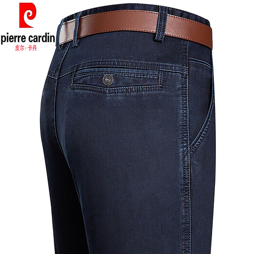 Pier Cardin light luxury high-end high-waist deep-end jeans for men in summer loose elastic middle-aged and elderly father casual straight pants thin 3892 models Zhonglan size 32