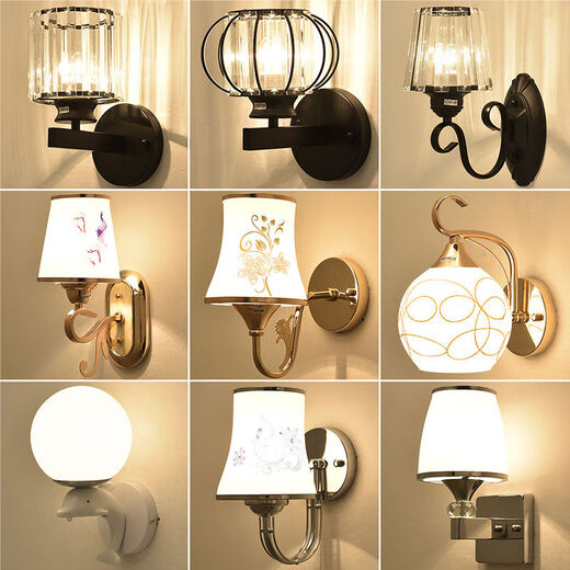 Yaotian wall lamp bedroom bedside lamp modern minimalist living room study creative wall lamp Nordic staircase aisle led lamp YH8218 lotus right style warm light