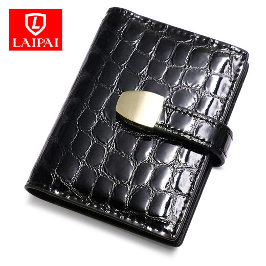 LAI Patrón de cocodrilo Crocodile Bag Card Bag Men and Women Multi-tarjetas Banco Banco Boba Tarjeta de presentación Tarjeta de tarjetas Tarjetas Tarjetas de conductor Licencia de conducir Caso de cuero Negro