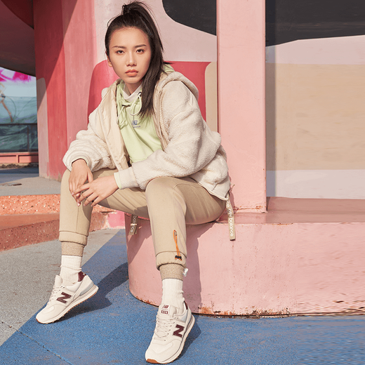 NEW BALANCE NB574 Official Casual Shoes Women's Shoes Retro Comfortable Autumn and Winter Breathable Mesh Shoes Gift Lightweight Versatile Sports Shoes Off-White WL574RCF 38 (Foot Length 24.5cm) Please Contact Customer Service for Size Details